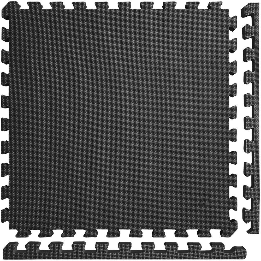 Black 1.5" Thick Interlocking EVA Foam Mat Tiles for MMA and Gymnastics