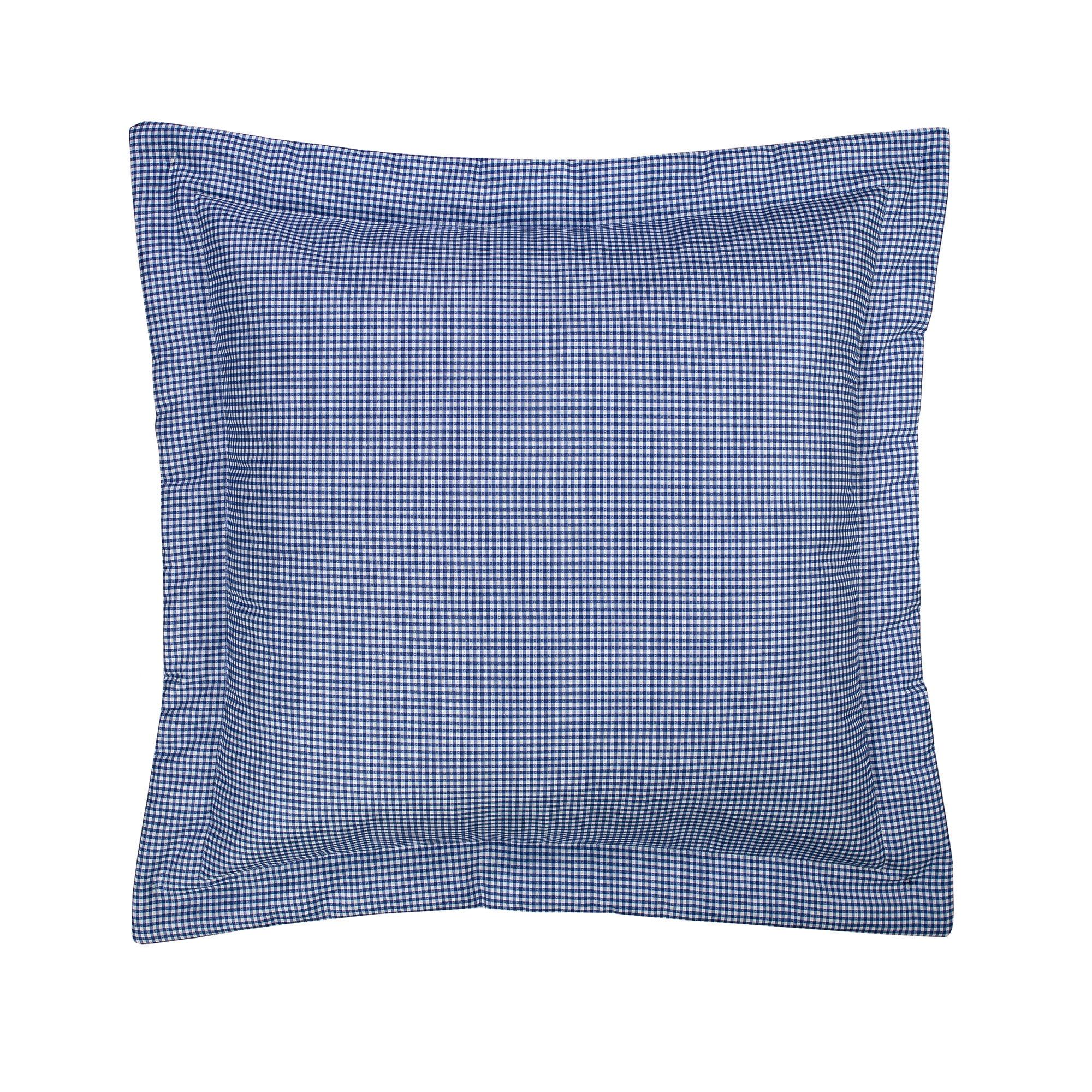 Melanie Blue and White Check Cotton Euro Sham