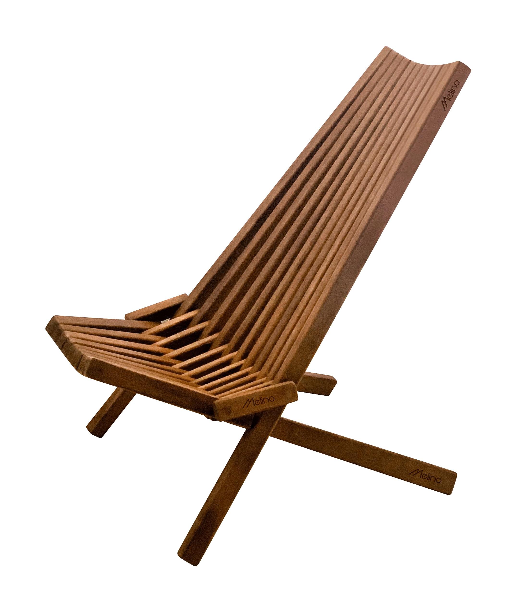 Espresso Acacia Wood Foldable Outdoor Lounge Chair