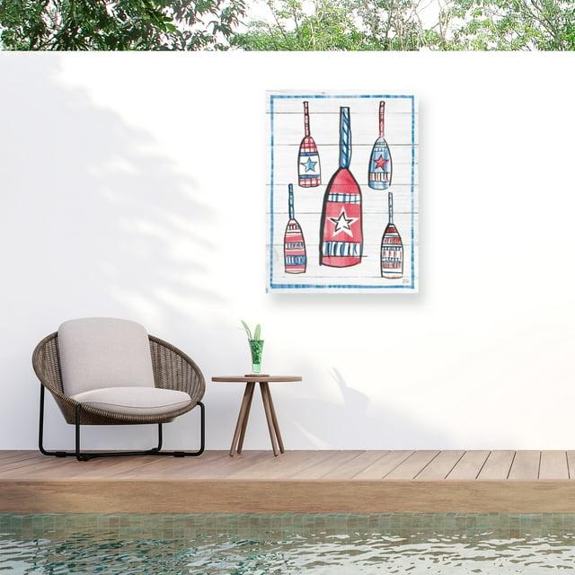 Trademark Fine Art - Melissa Averinos 'Coastal Americana Iii Shiplap' Outdoor Canvas - 35x47