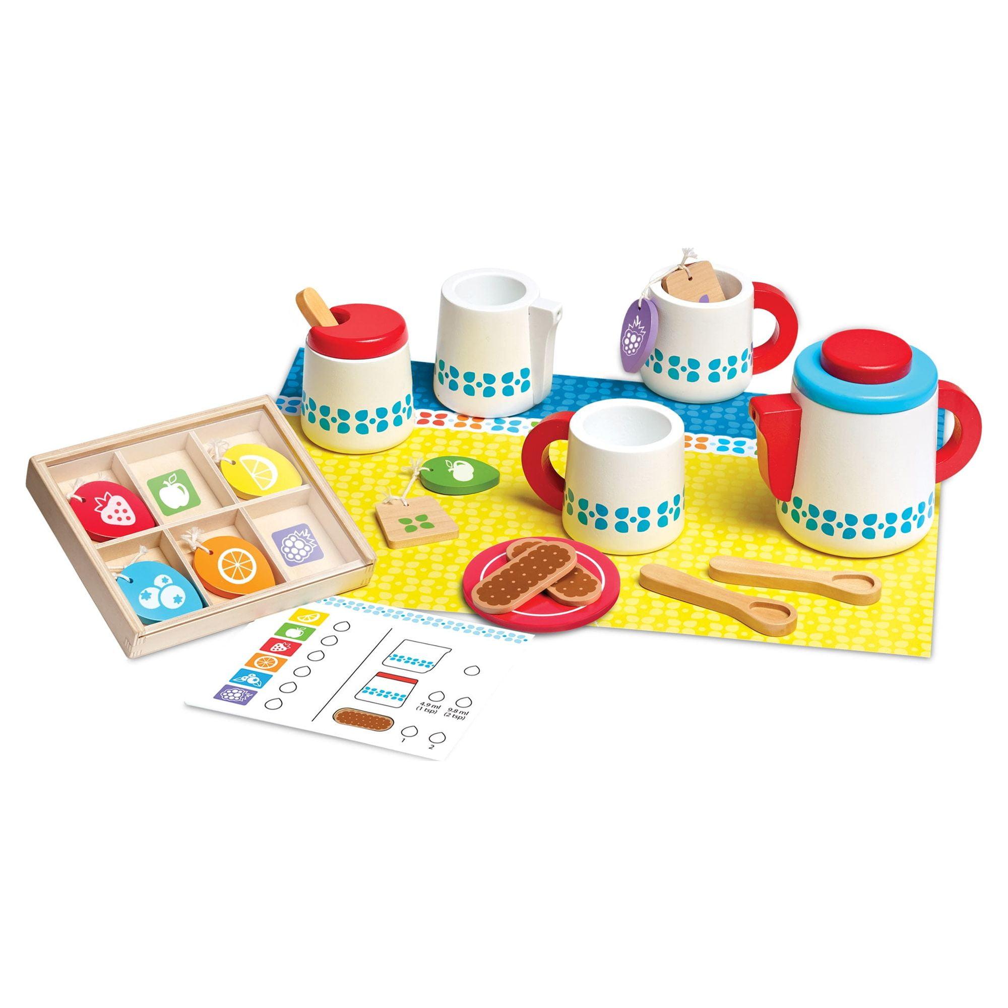 Colorful Wooden Steep & Serve Tea Set for Kids