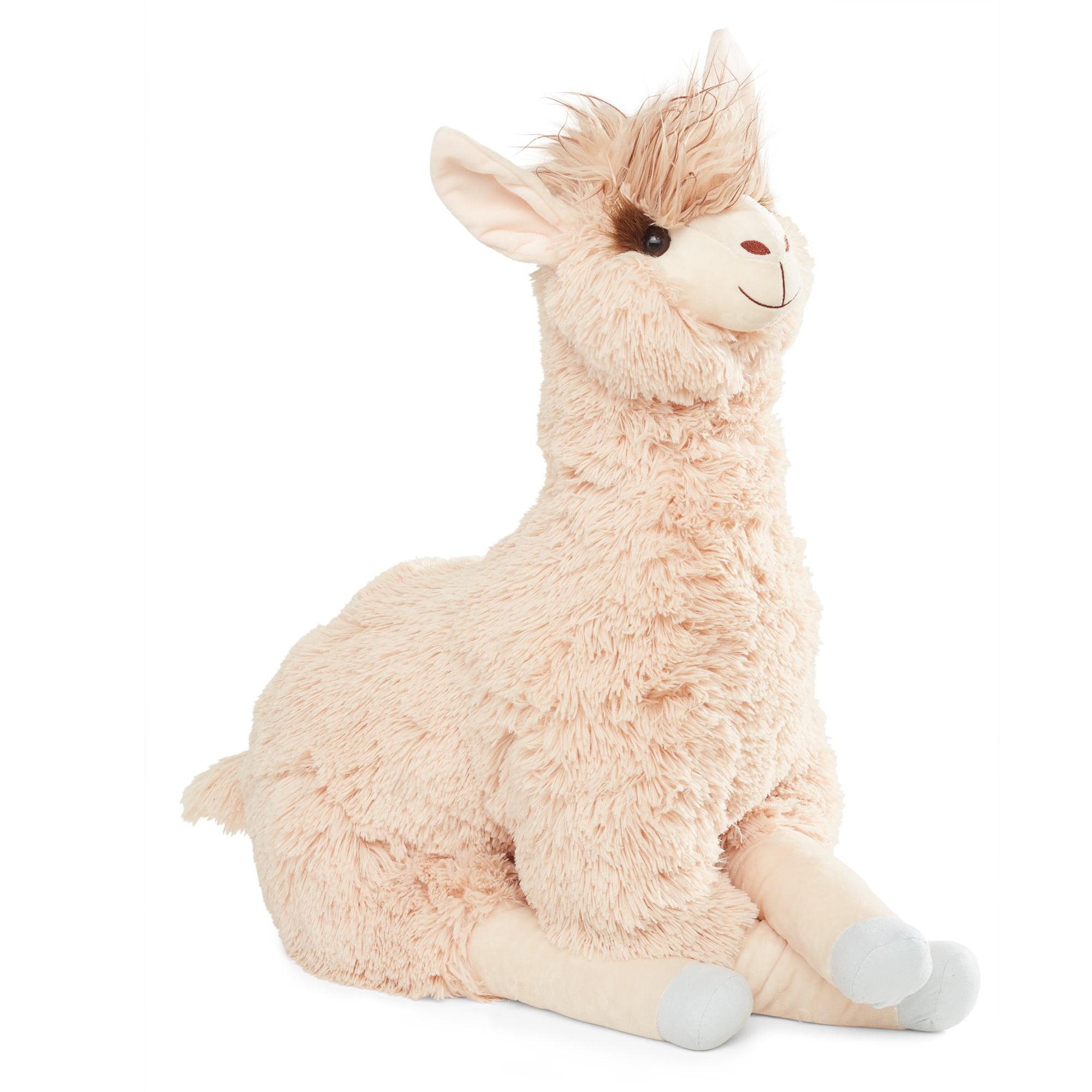 Jumbo Beige and Pink Plush Llama Stuffed Animal