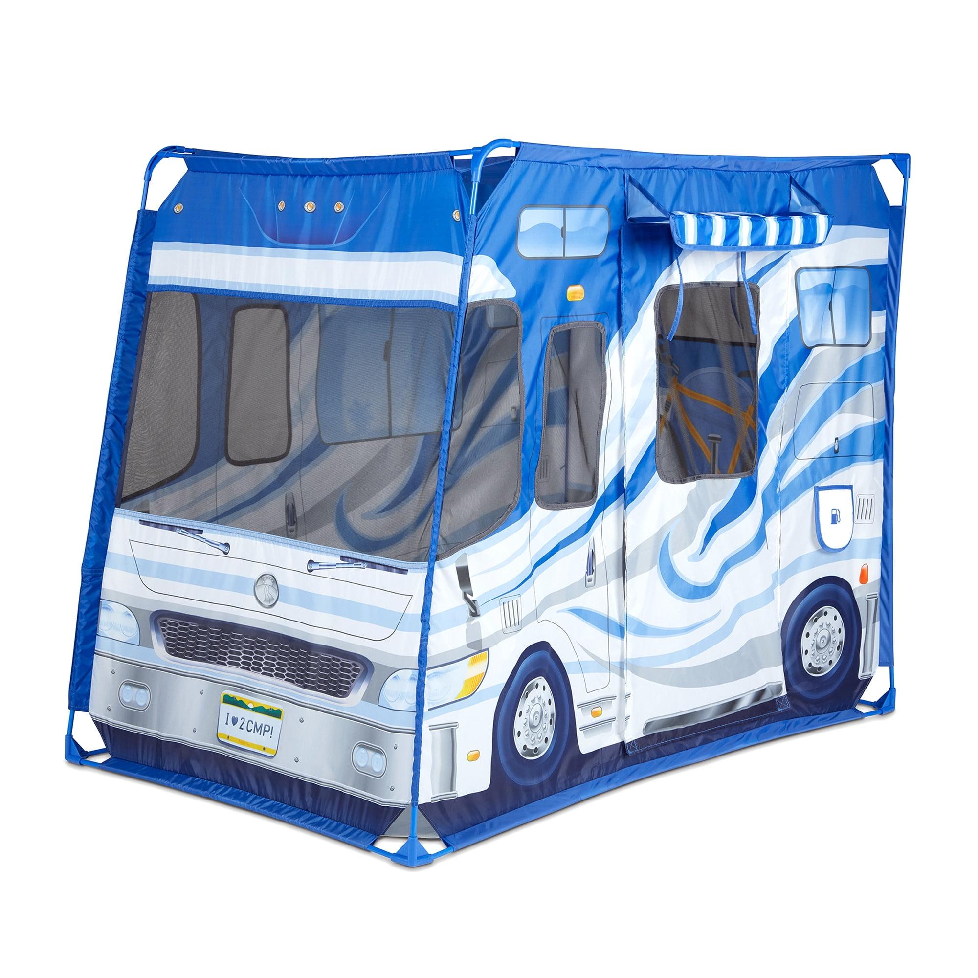 Blue and White Plastic Camper Tent Play Set