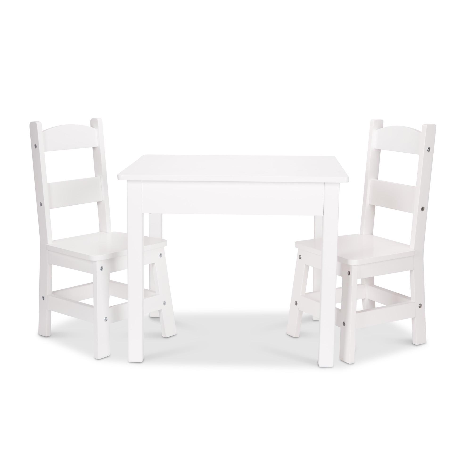 Melissa & Doug Wooden Table and Chairs Set - White