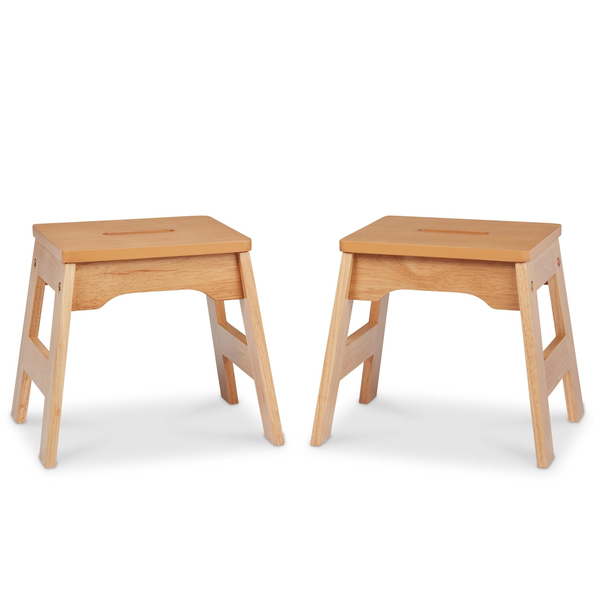 Melissa & Doug Wooden Stools - Set of 2 - Natural