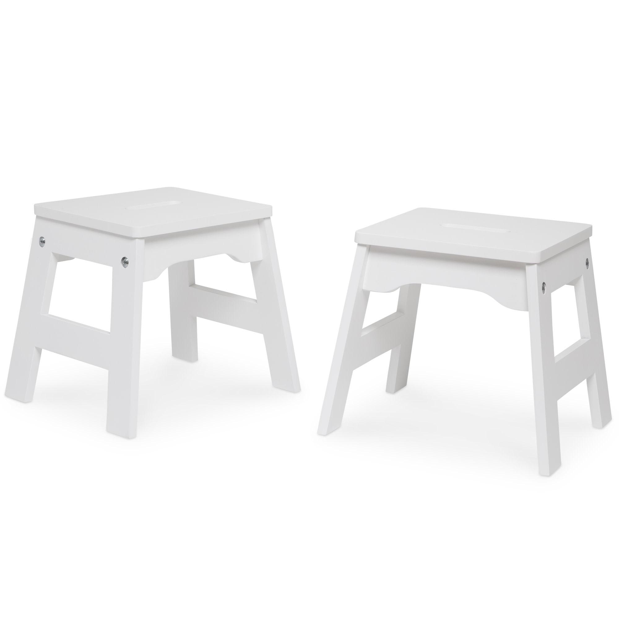 Melissa & Doug Wooden Stools - Set of 2 - White