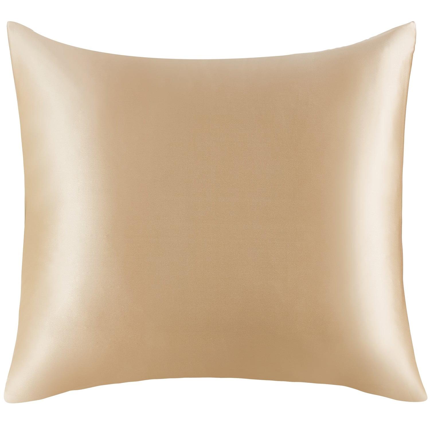 Mellanni Gold Silk Throw Pillow Cover in Gift Box, Mulberry Silk, 18x18, 1 Count