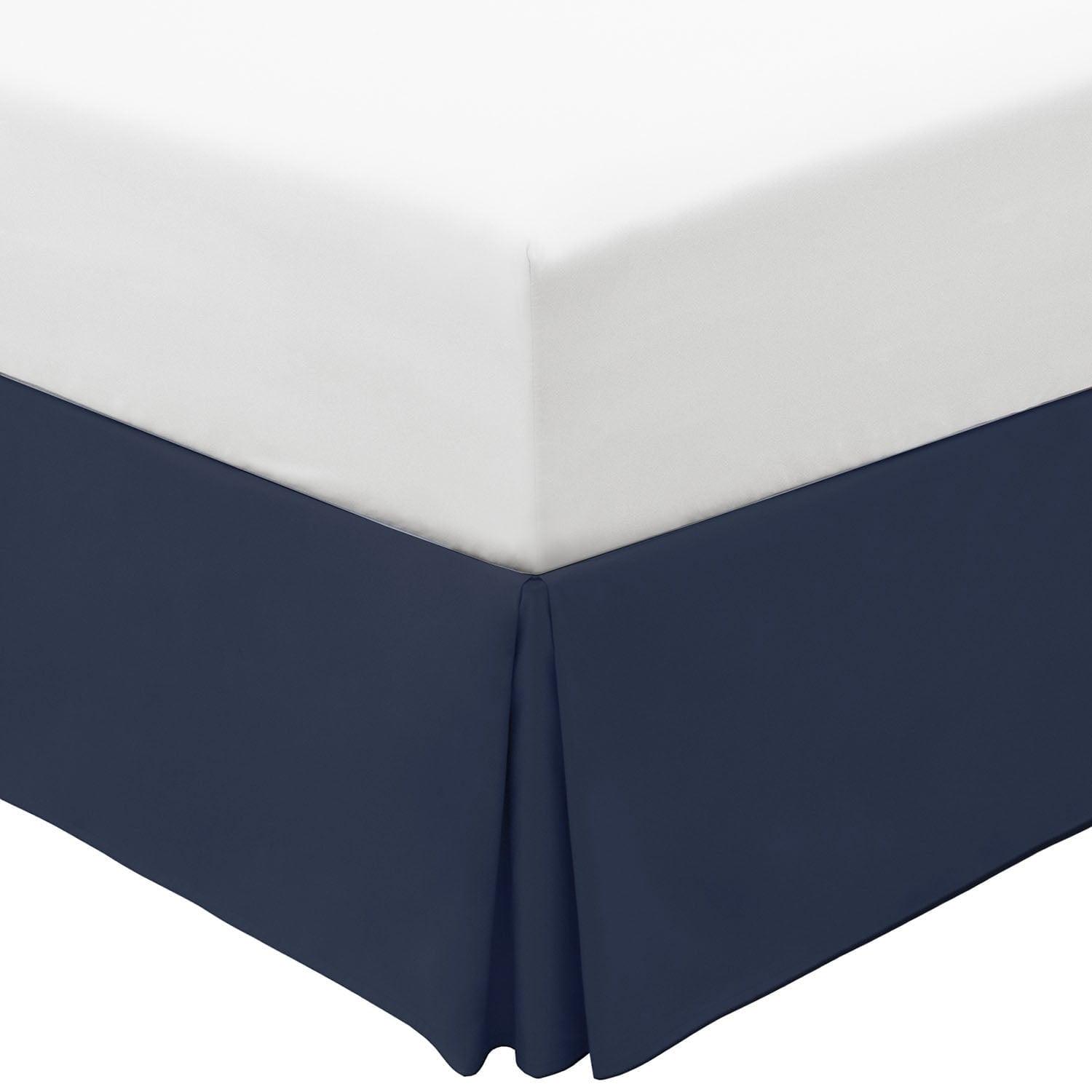 Nautica Solid Bedskirt 100% Cotton Fitted 15" Bed Skirt