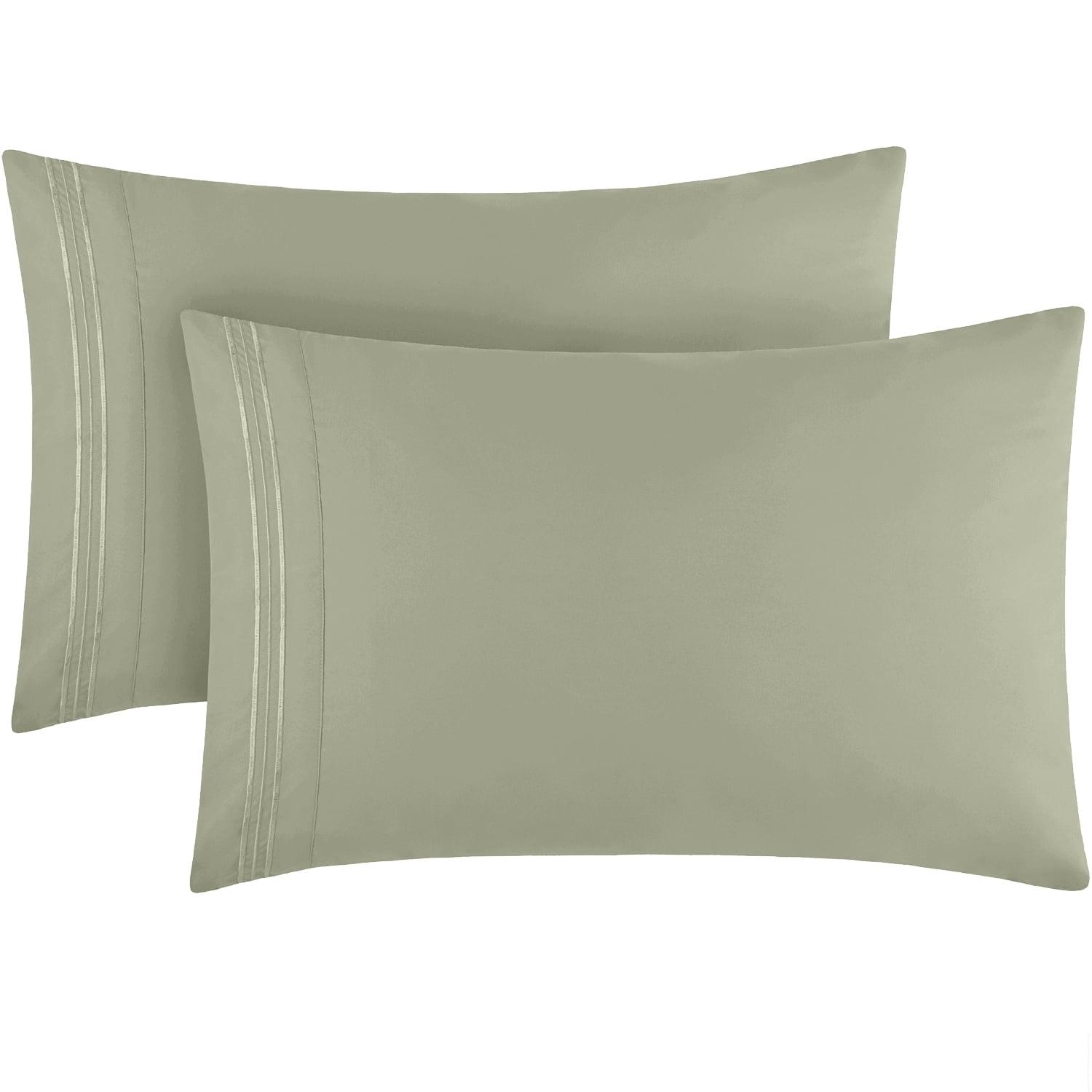 Mellanni Brushed Microfiber Pillowcase Set of 2, King, Spa Mint