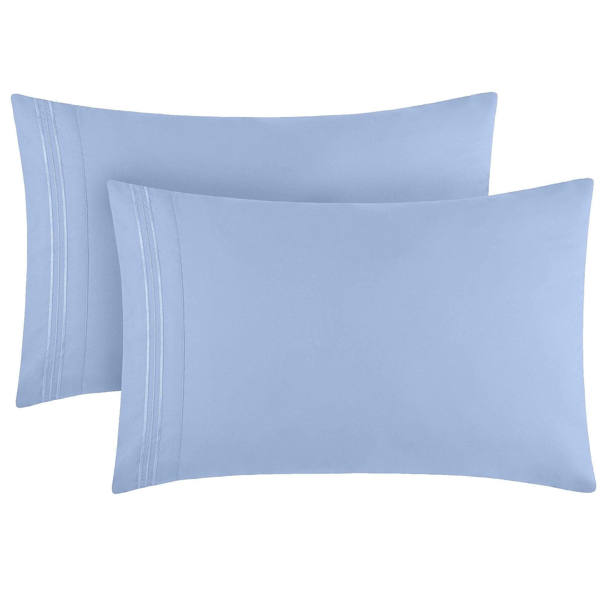 Mellanni Microfiber Pillowcases with Envelope Closure, Standard / Queen, Sky Blue, 2 Count
