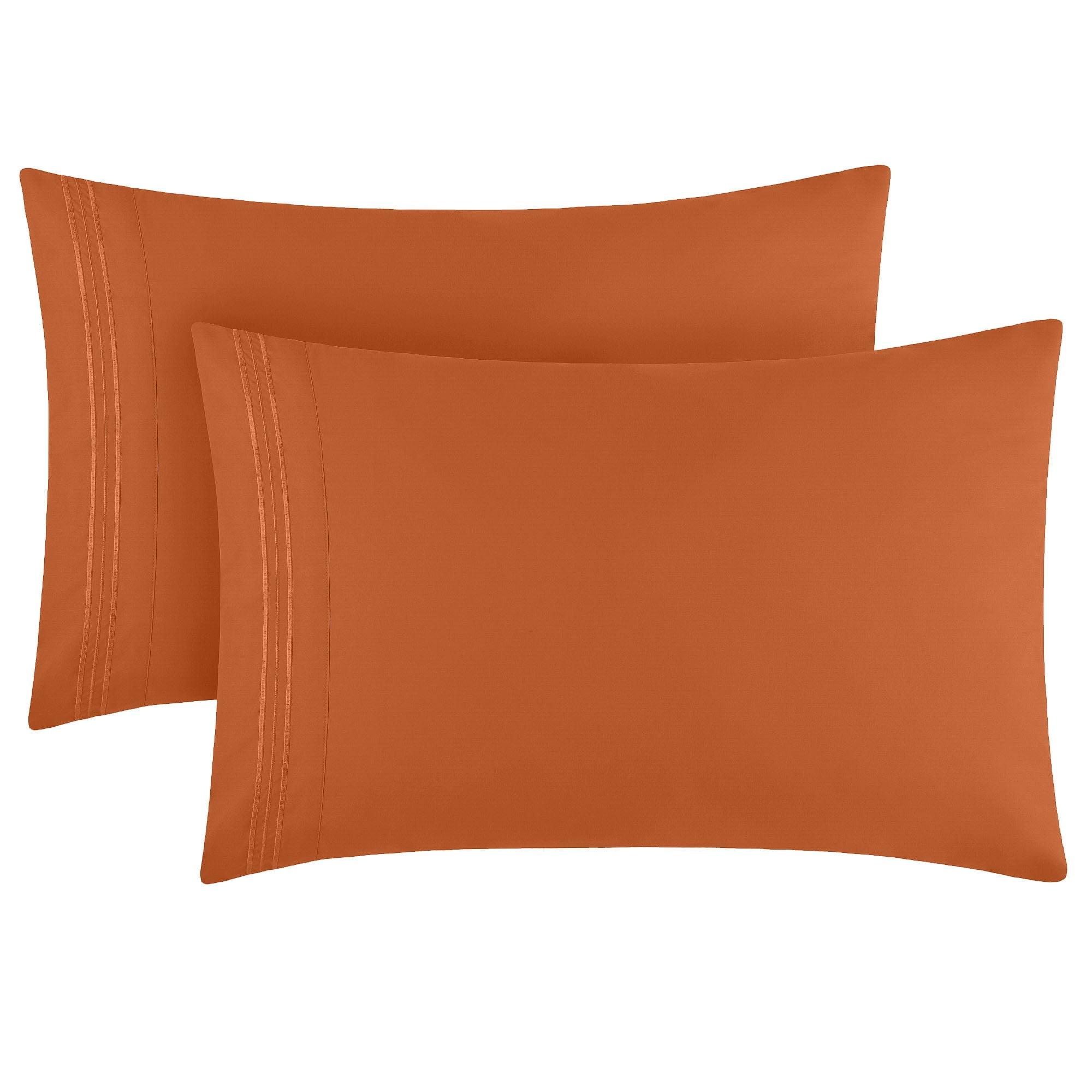 Mellanni Microfiber Pillowcases with Envelope Closure, Standard / Queen, Terracotta, 2 Count