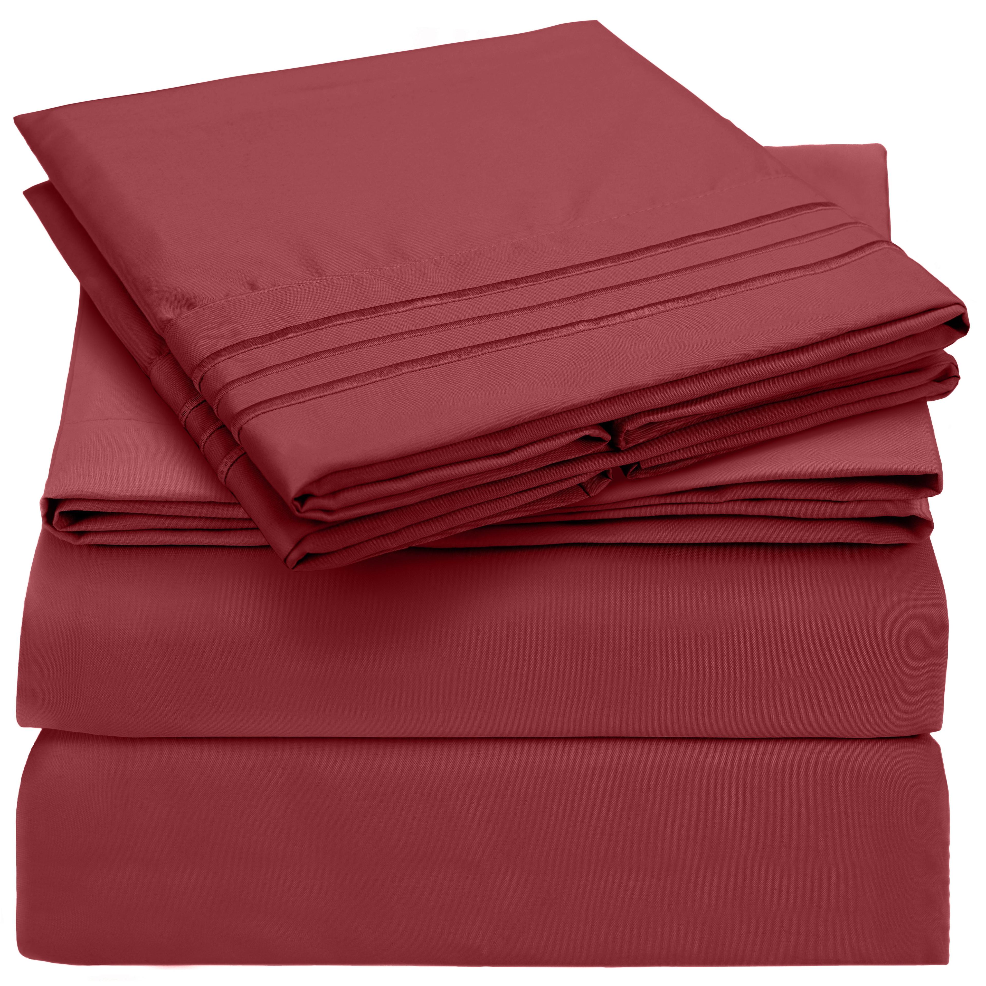 Brick Red Queen Microfiber 4-Piece Sheet Set