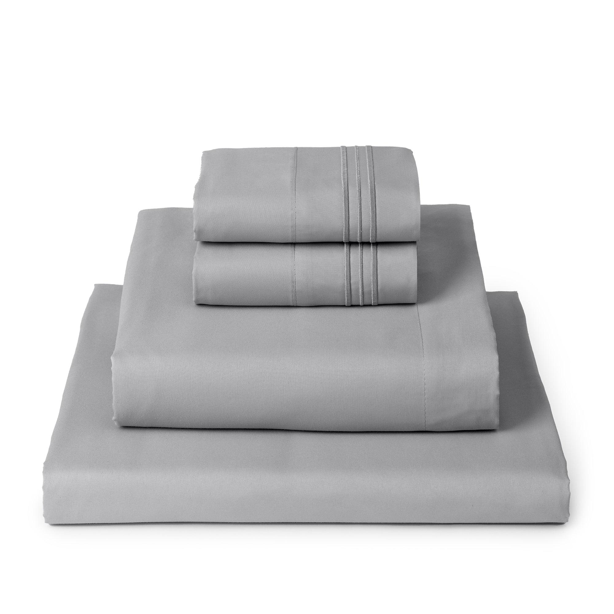 Mellanni Brushed Microfiber Sheet Set, Queen, Light Gray, 4 Piece
