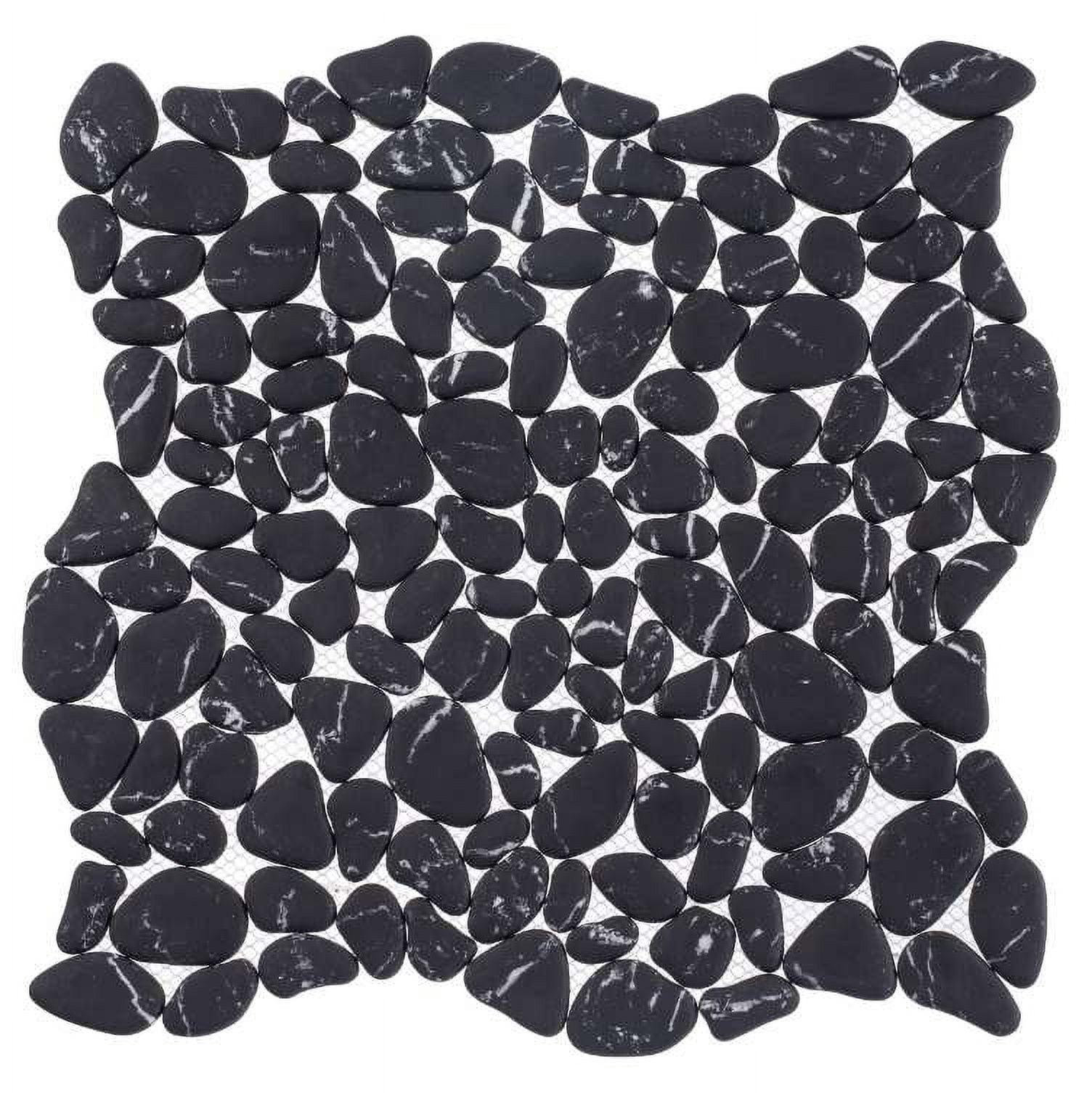 Zen Black Pebble Glass Mosaic Tile for Indoor and Outdoor