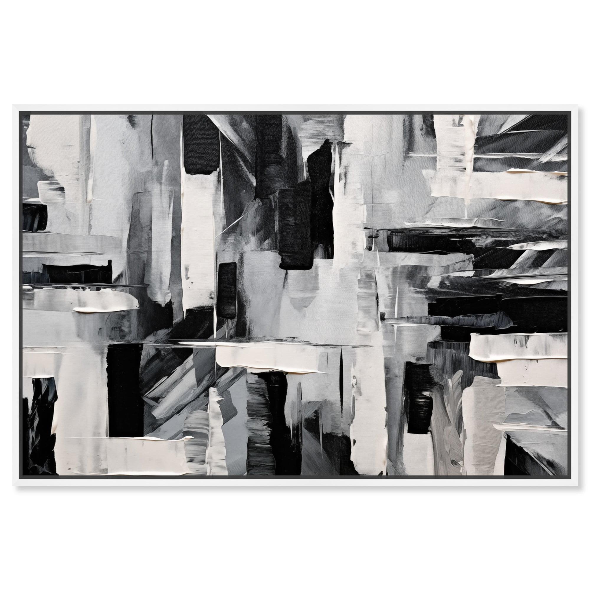 Art Remedy Melosa Canvas Modern Black White Abstract Wall Art by Art Remedy