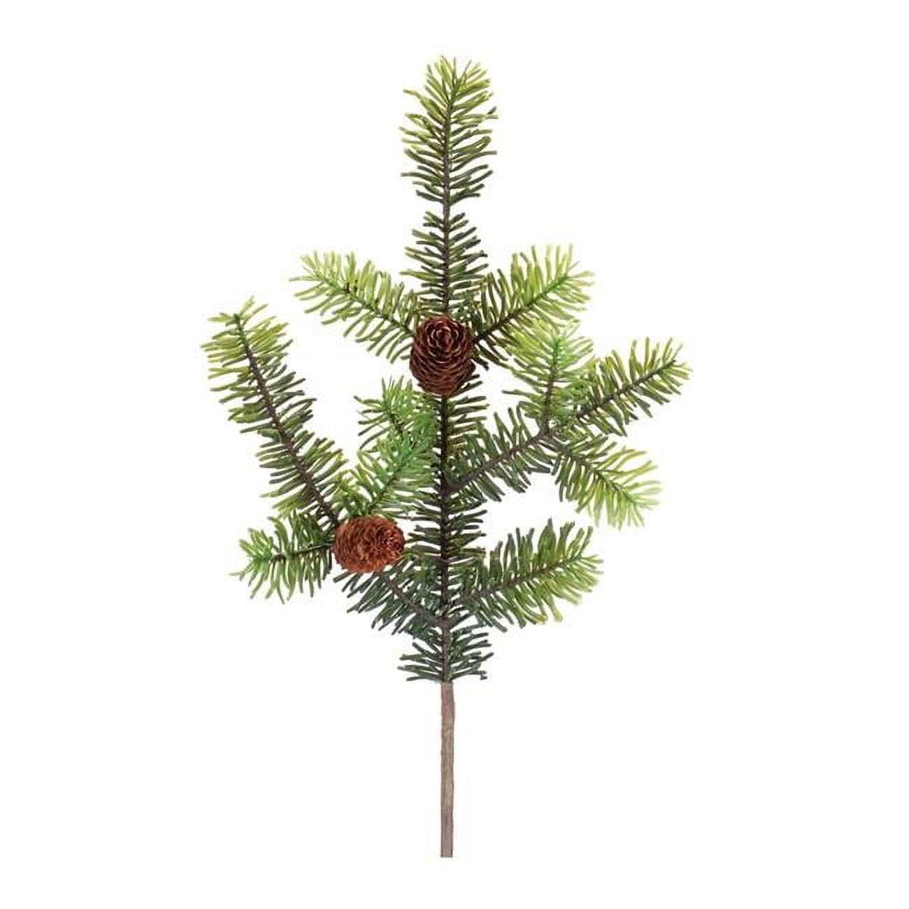 Green and Brown Winter Pine Cone Spray Set of 6