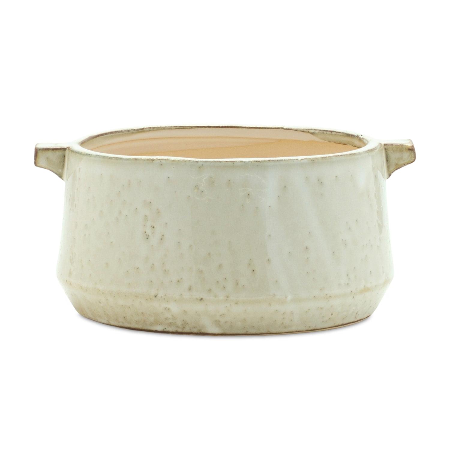 Melrose Beige Rustic Terracotta Bowl Planter 9.5"