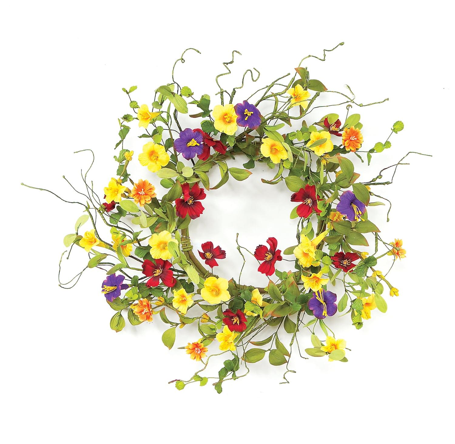 HomeRoots 20" Yellow Summer Mixed Assortment Artificial Wreath