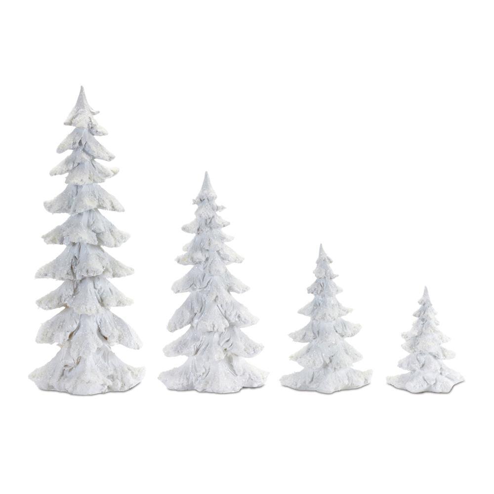 Melrose Flocked Pine Tree Decor (Set of 4)