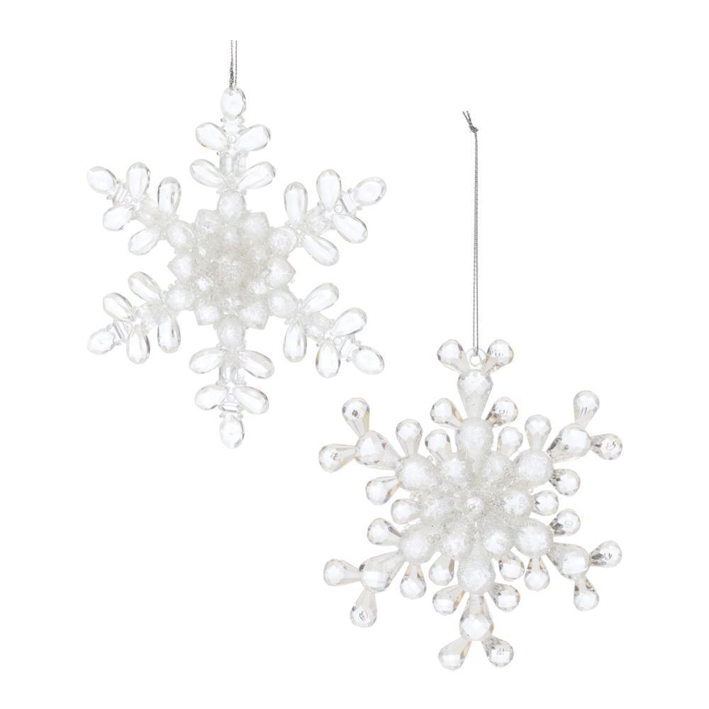 Clear Acrylic Snowflake Ornaments Set of 24