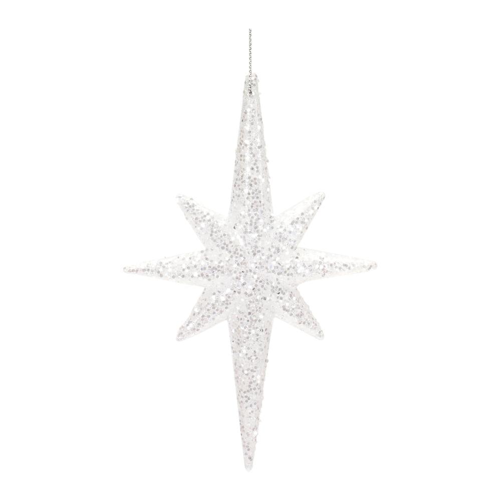 Melrose Clear Acrylic Star Drop Ornament Set of 24