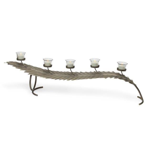Melrose International Leaf Votive Holder 34"L x 9.5"H Iron/Glass