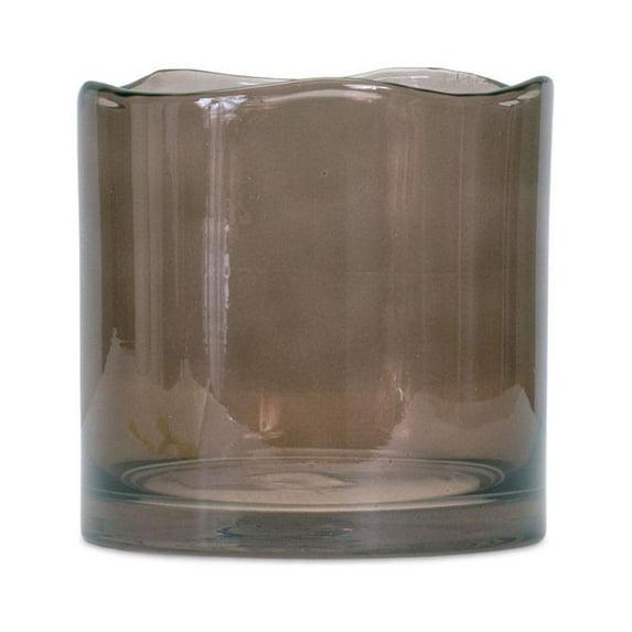 HomeRoots 6" Brown Cylinder Glass Table Vase