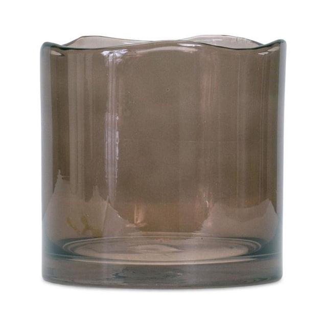 HomeRoots 6" Brown Cylinder Glass Table Vase