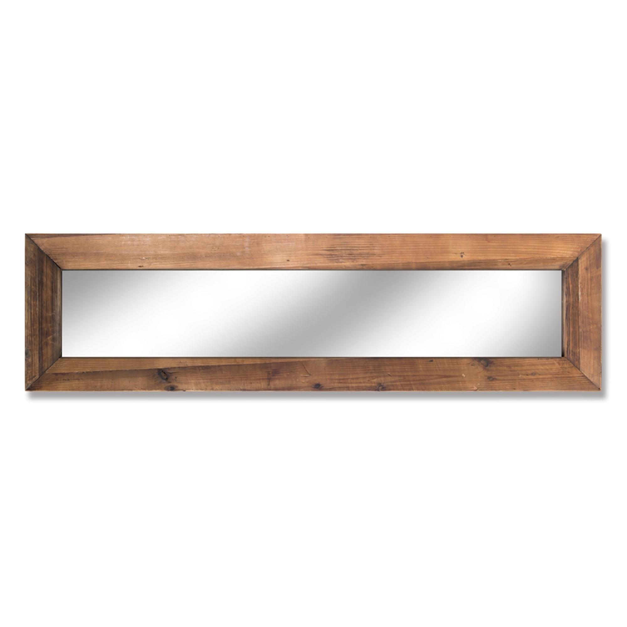 Classic Warm Wooden Full-Length Rectangular Mirror