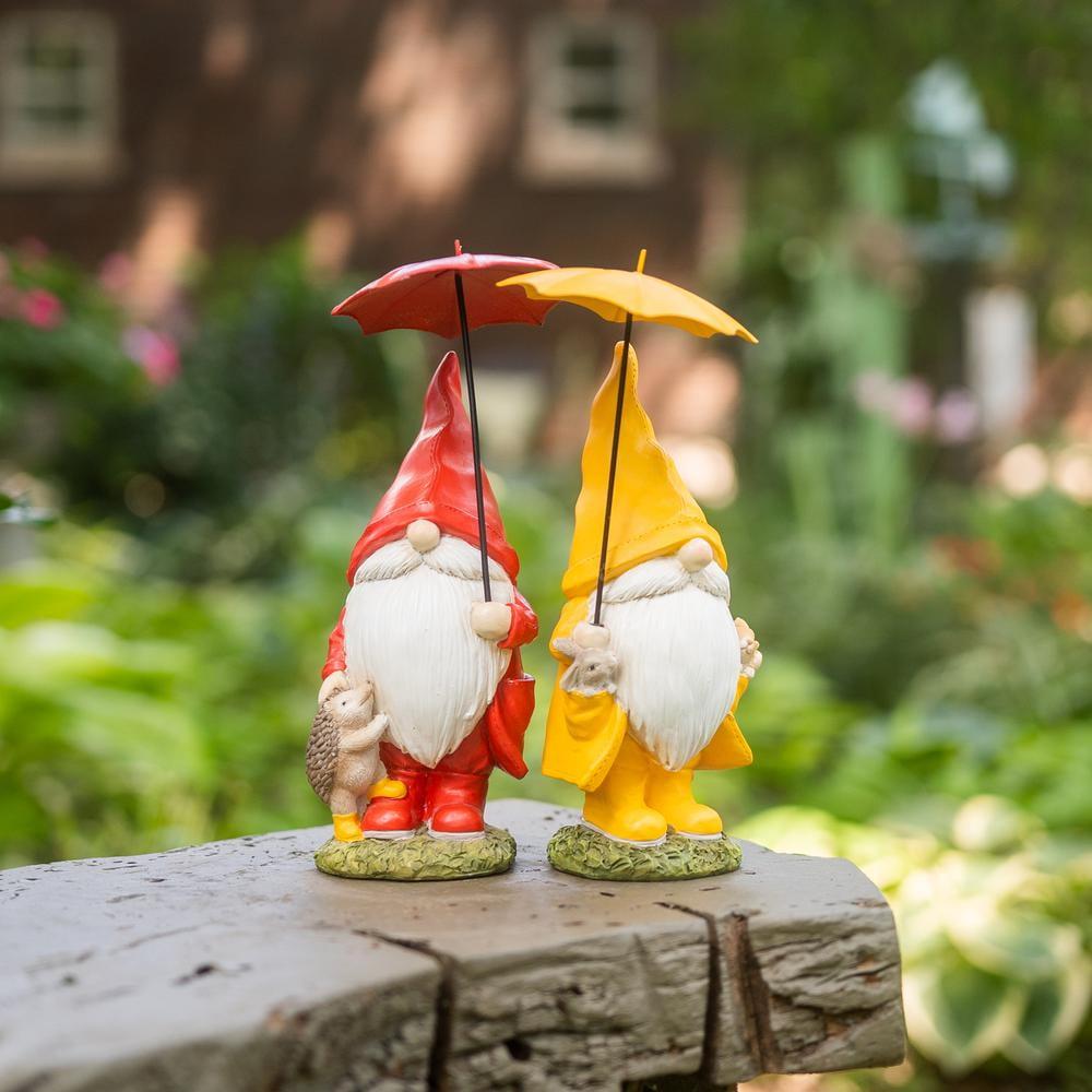 Melrose Umbrella Garden Gnome Figurine (Set of 4)