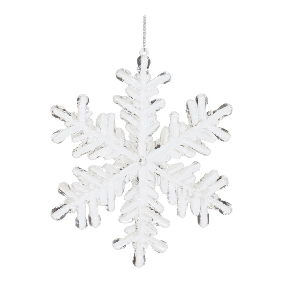 Clear Acrylic Snowflake Ornaments Set of 12