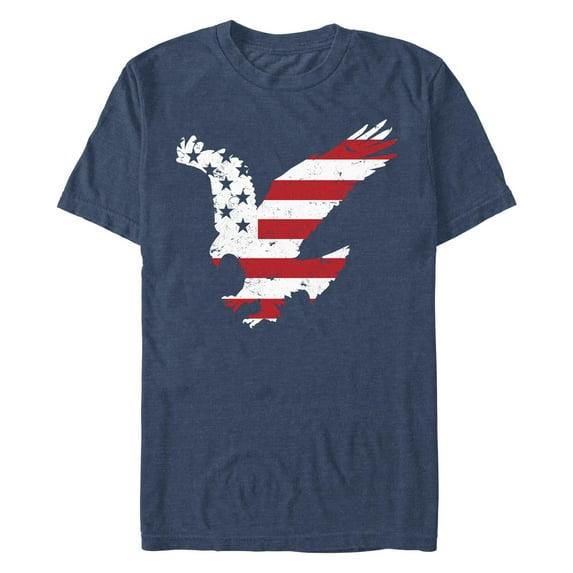 Men's CHIN UP Americana Flying Eagle  T-Shirt - Navy Blue Heather - Small