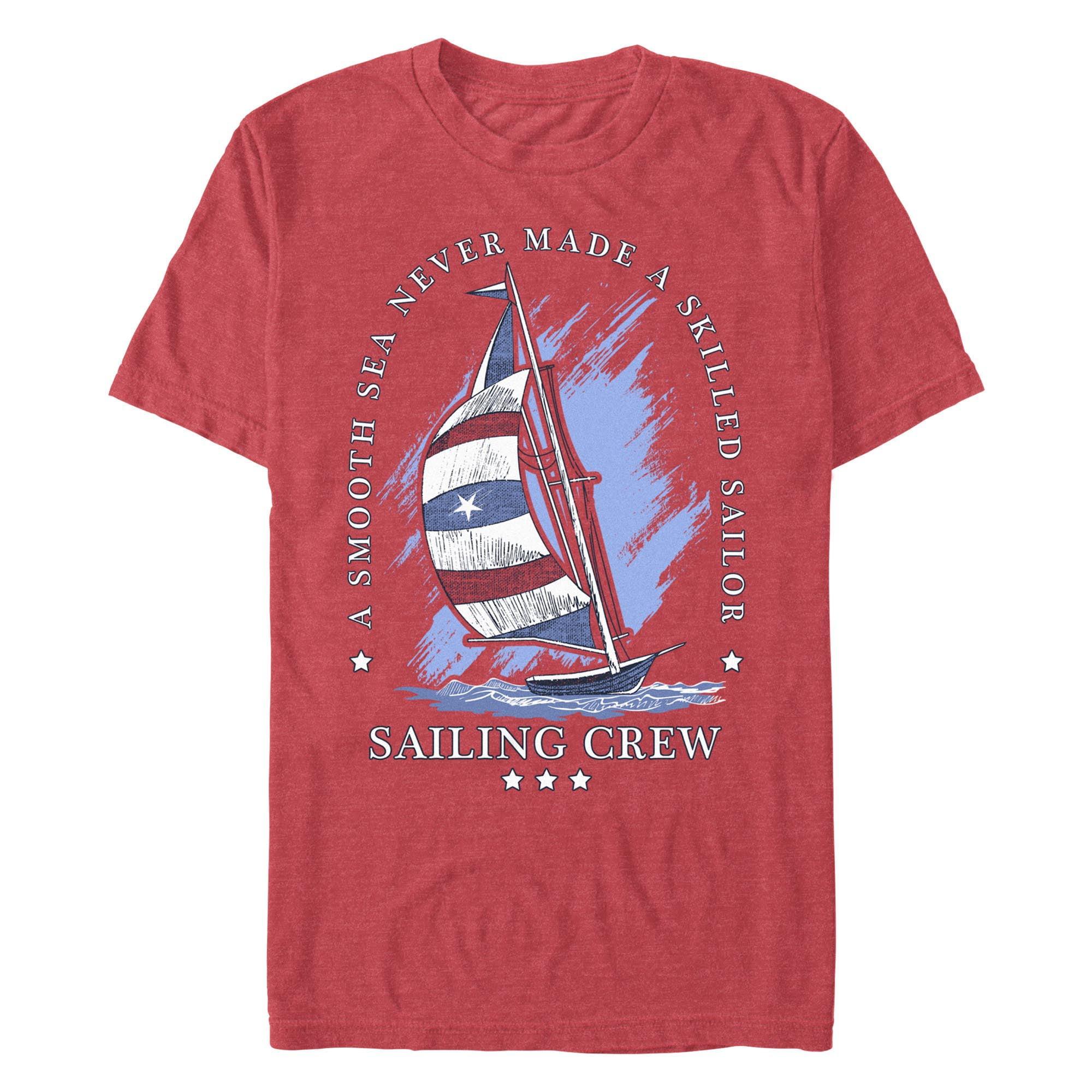 Men's Lost Gods Sailing Crew  T-Shirt - Red Heather - Small