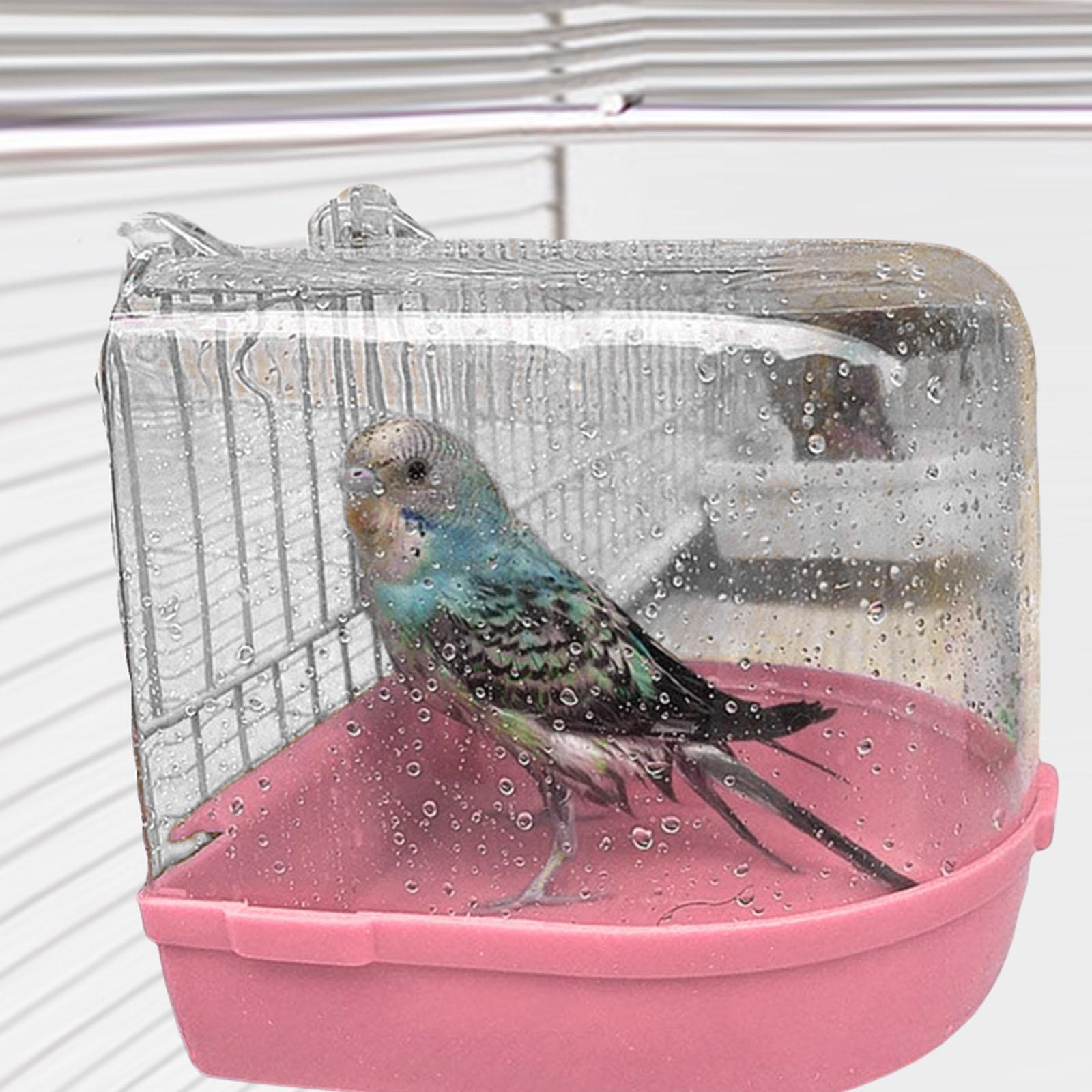 Bird Bath Cage, Cleaning Pet Supplies Bird Bathtub With Hanging Hooks Come With Free Water Injector For Parrots Spacious Parakeets Portable Shower For Most Birdcage