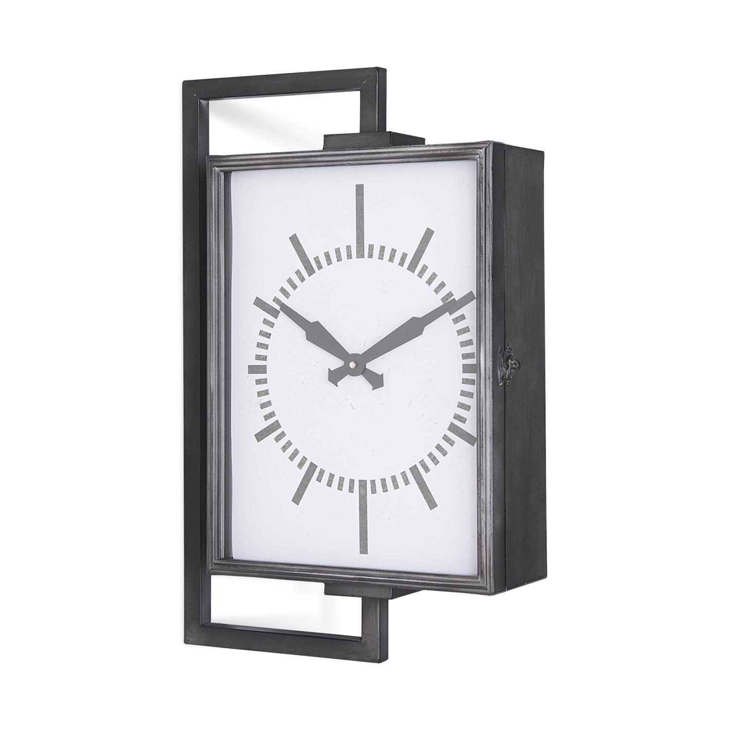 Hagar Large Rectangular Industrial Metal Wall Clock