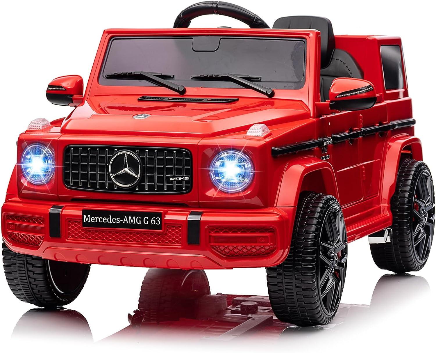 Red 12V Mercedes-Benz G63 Kids Ride-On Car with Remote Control