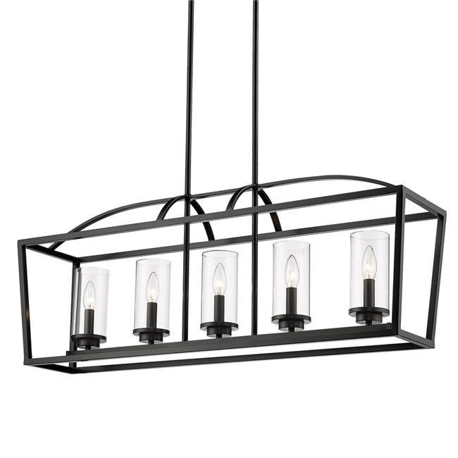 Golden Lighting Mercer 5 Light Linear Pendant