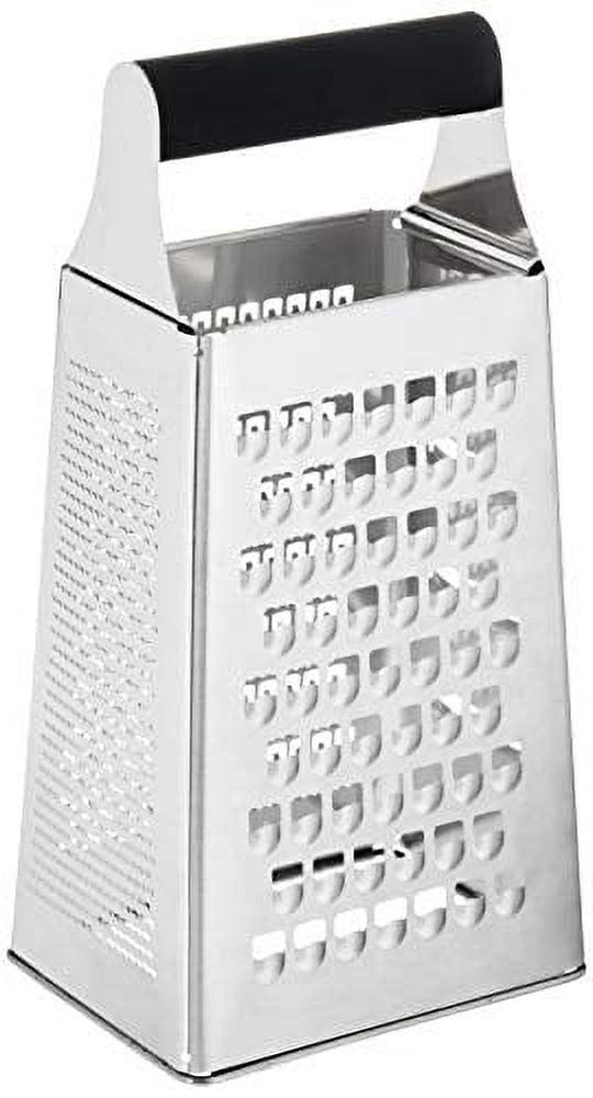 Mercer 9" Stainless Steel 4-Sided Box Grater with Rubber Handle