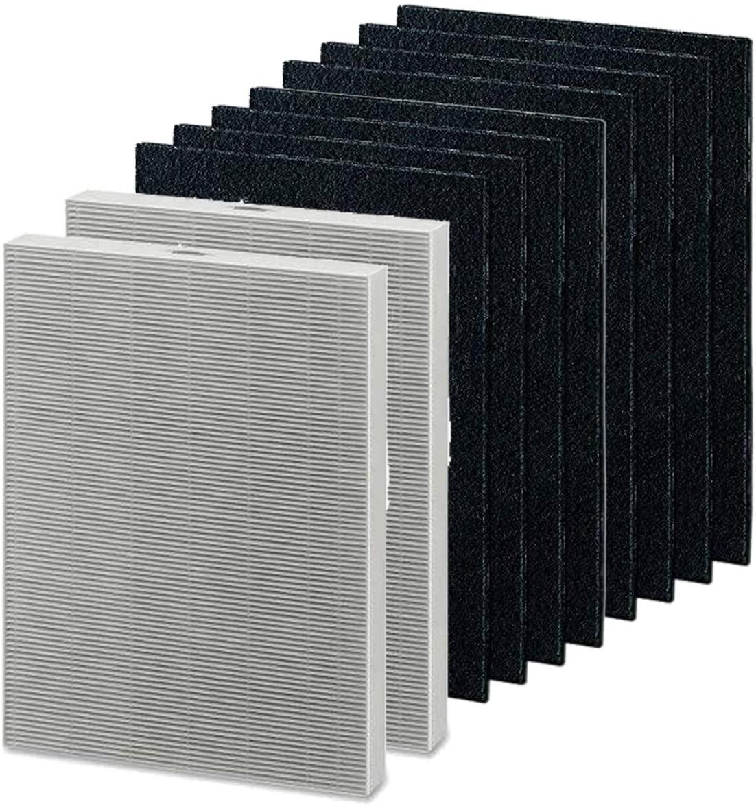 Merchandise Mecca Replacement 2 HEPA Air Filters and 8 Carbon Pre-Filters Compatible with Fellowes AeraMax 200 Purifier Model 190/200/DB55/DX55. Compared to Part 9287101