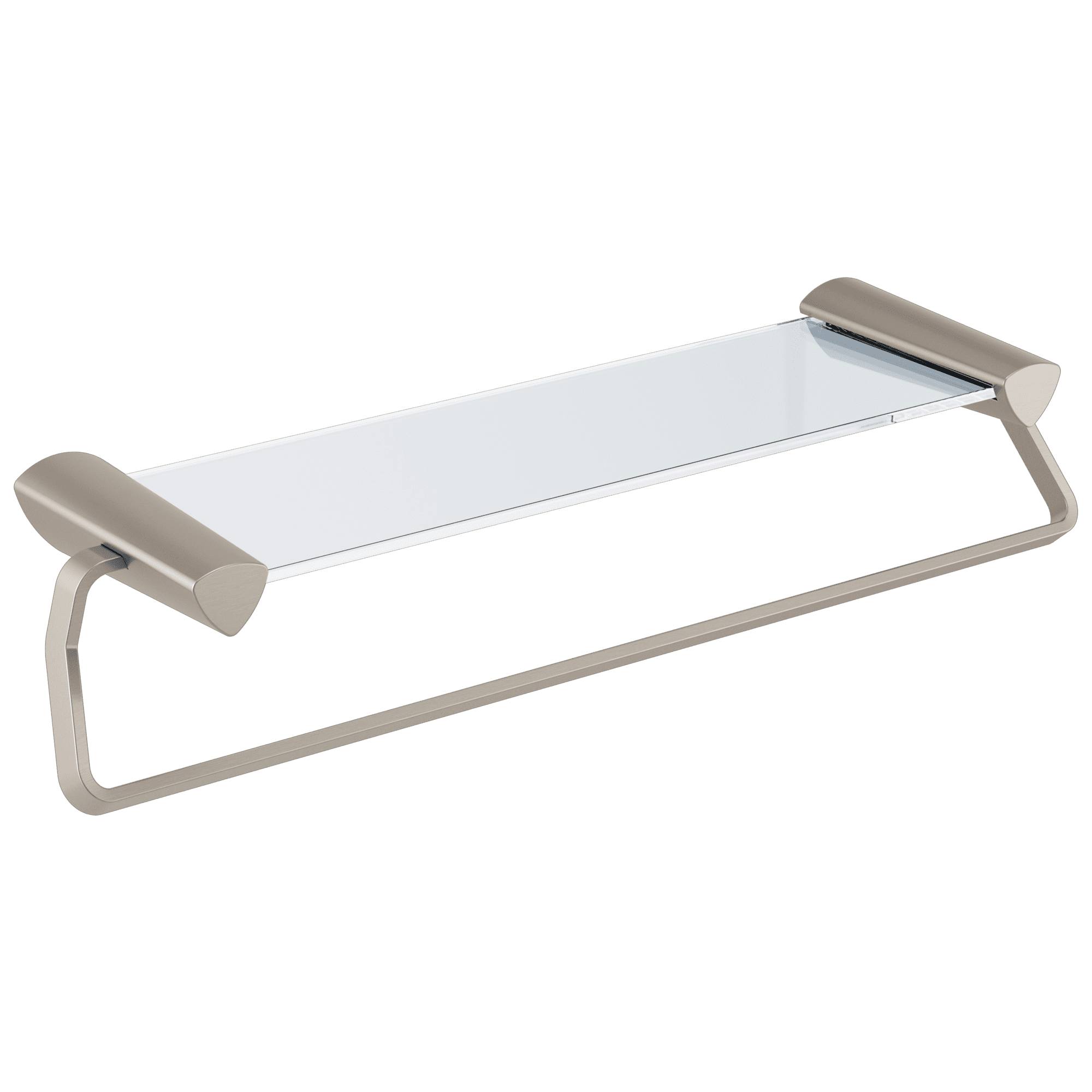 Zura 24" Stainless Steel Wall Mounted Towel Bar with Glass Shelf