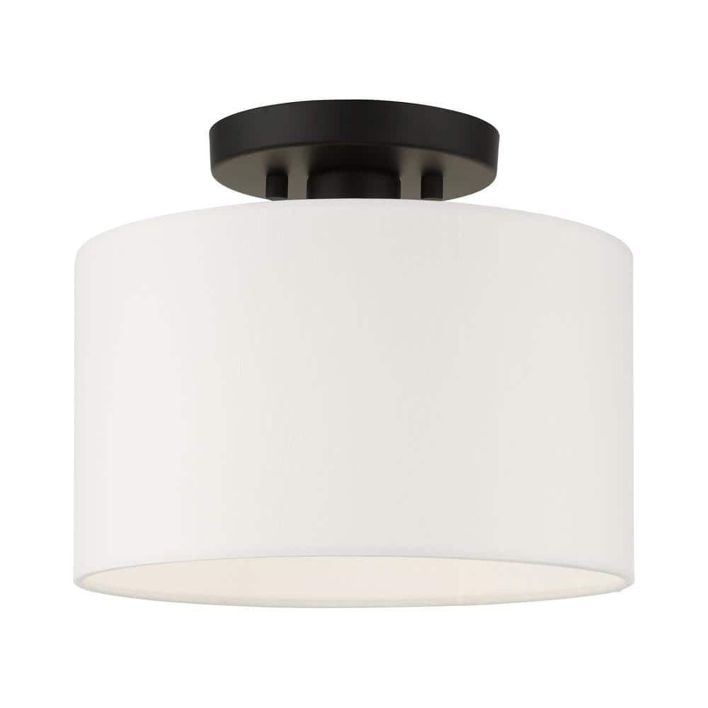 Livex Lighting Clark 1 - Light Semi-Flush Mount in  Black