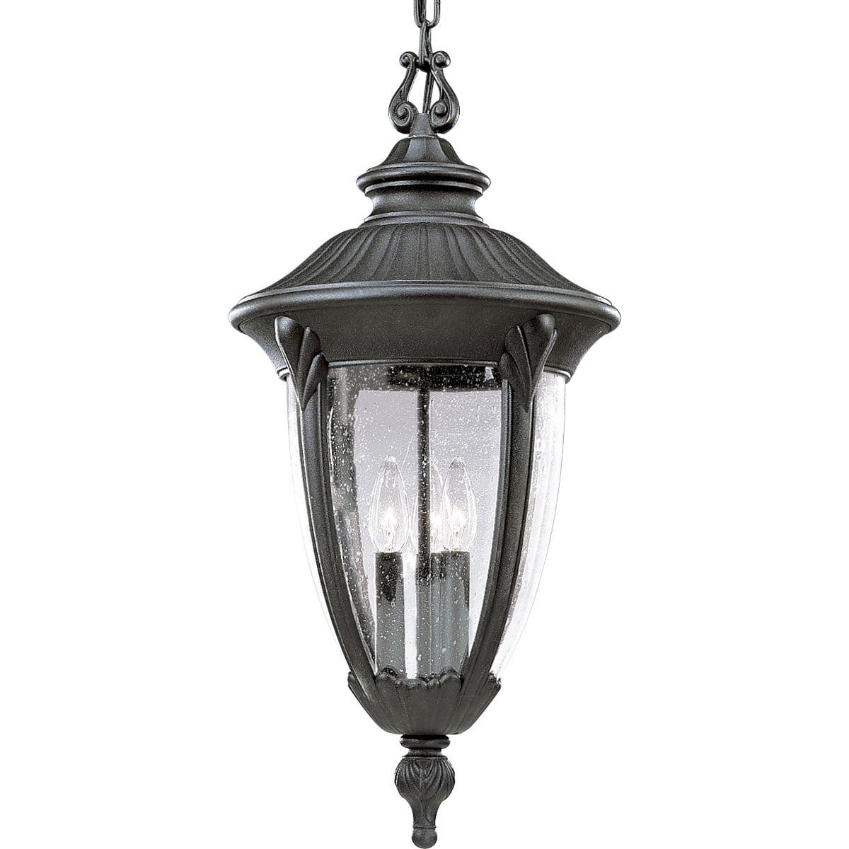 Black Aluminum 24" Three-Light Hanging Lantern