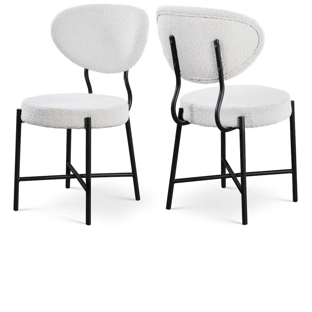 Meridian Furniture Allure Cream Boucle Fabric Dining Chair