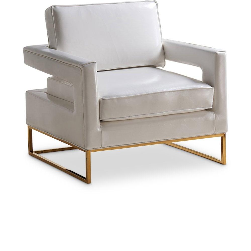 Meridian Furniture Amelia 19"H Contemporary Vegan Leather Accent Chair in White
