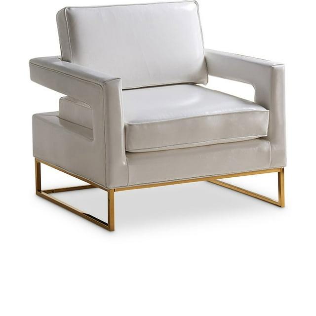 Meridian Furniture Amelia 19"H Contemporary Vegan Leather Accent Chair in White