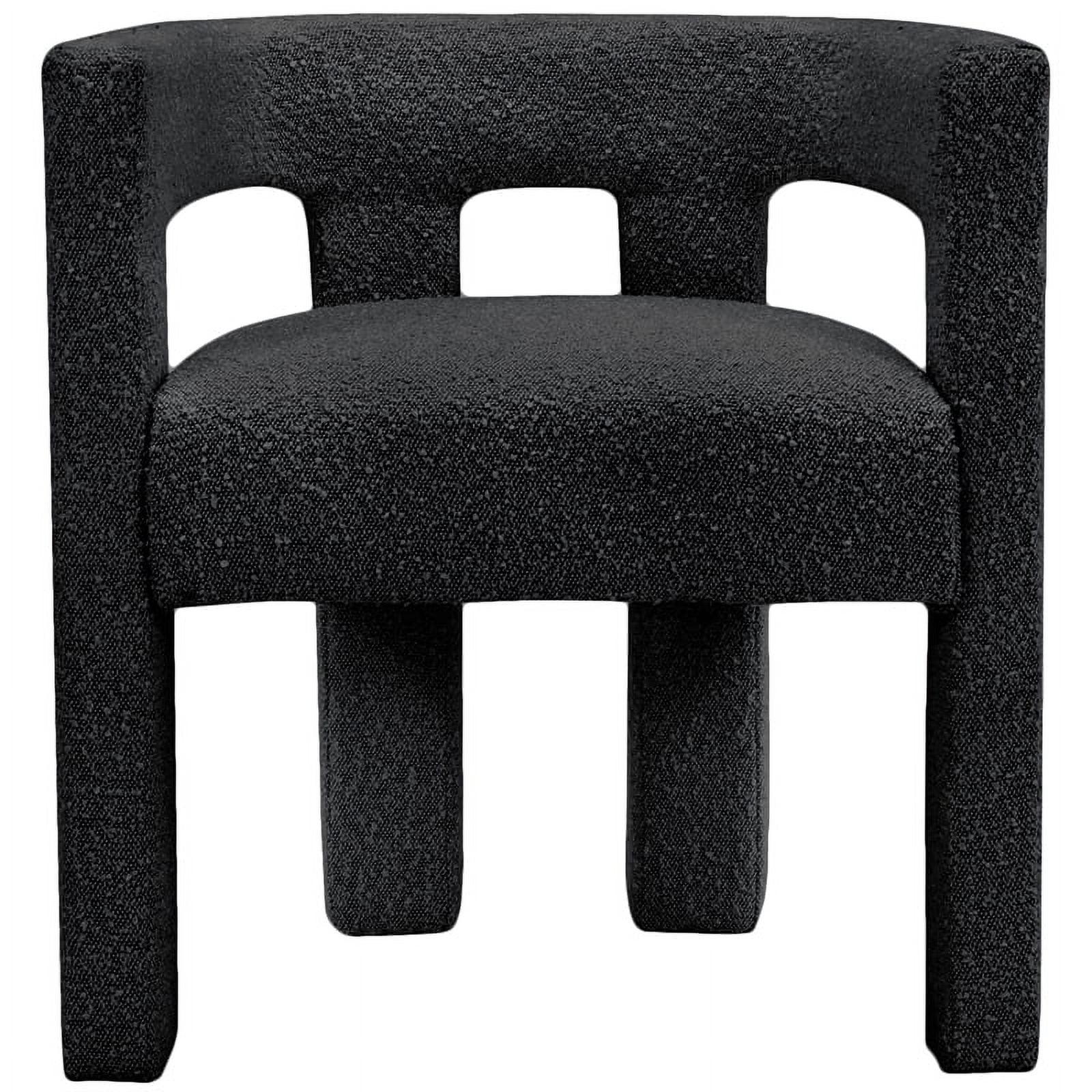 Meridian Furniture Athena Black Boucle Fabric Accent/Dining Chair