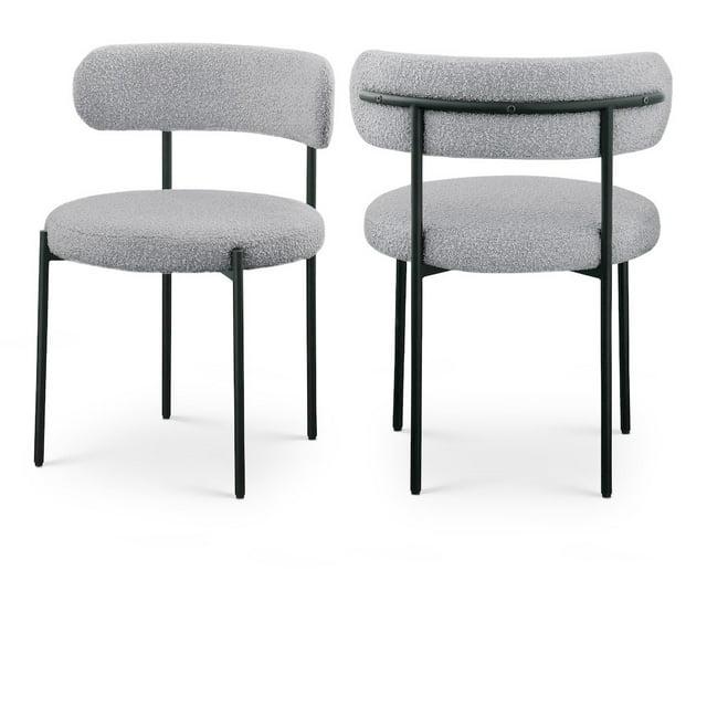 Meridian Furniture Beacon Silla de Comedor de Tela Boucle Gris