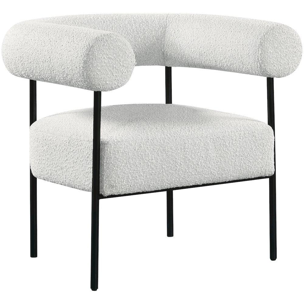 Meridian Furniture Blake Cream Boucle Fabric Accent Chair
