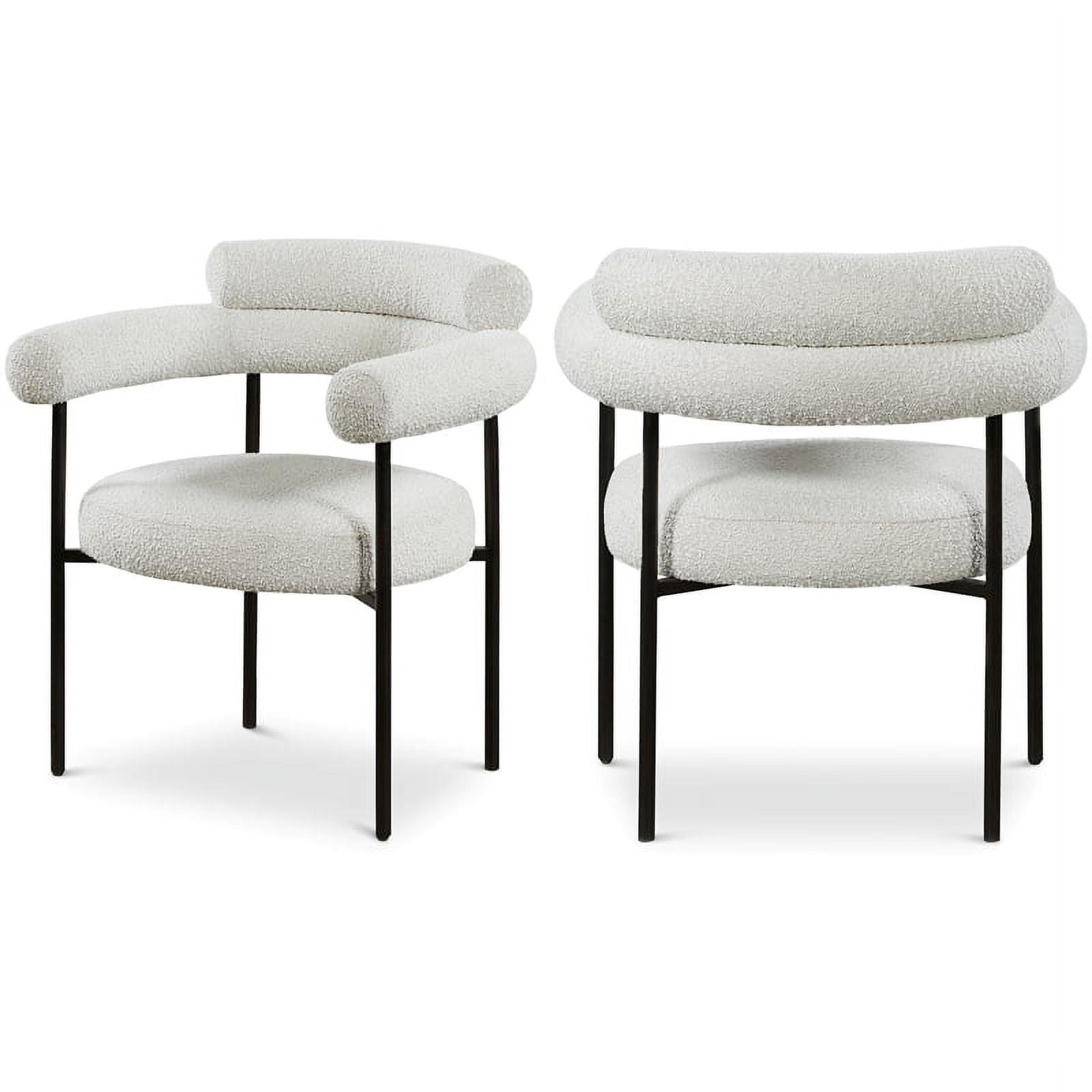 Meridian Furniture Blake Fabric Dining Side Chairs, Cream (Set of 2)