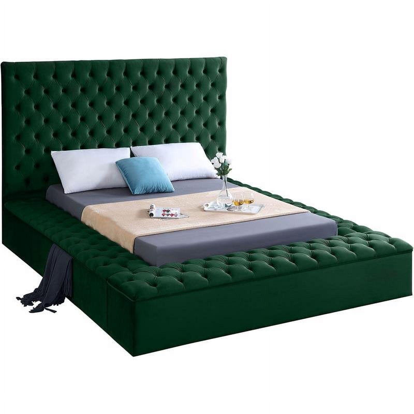 Meridian Furniture Bliss Modern Wood Storage Platform Bed, King, Green